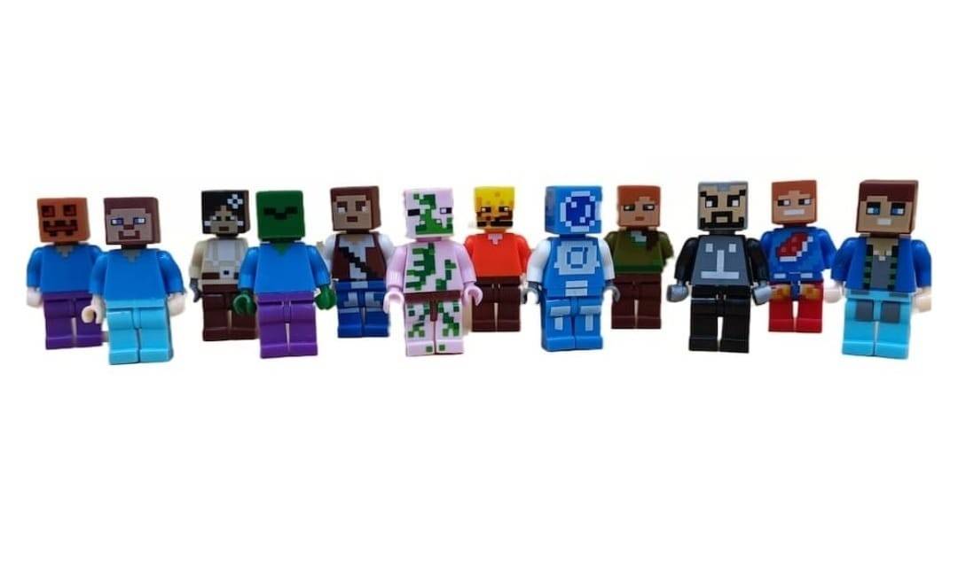 Set 12 Figurine, tip Minecraft, multicolor, 5 cm