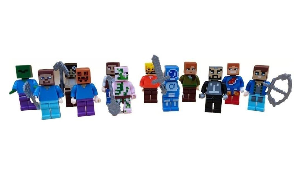 Set 12 Figurine, tip Minecraft, multicolor, 5 cm
