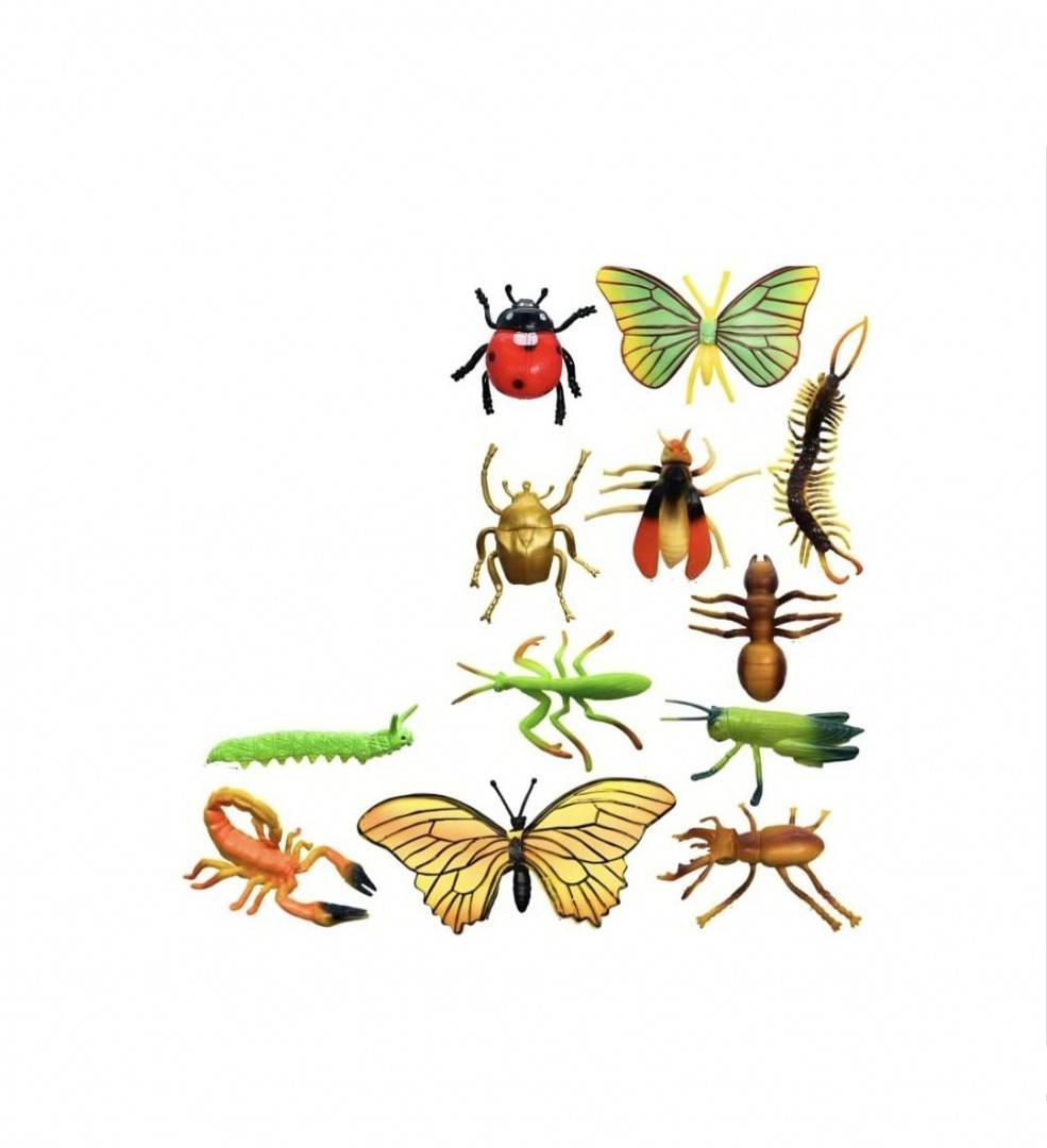 Set 12 Insecte mari, multicolor, 7 cm - 16 cm