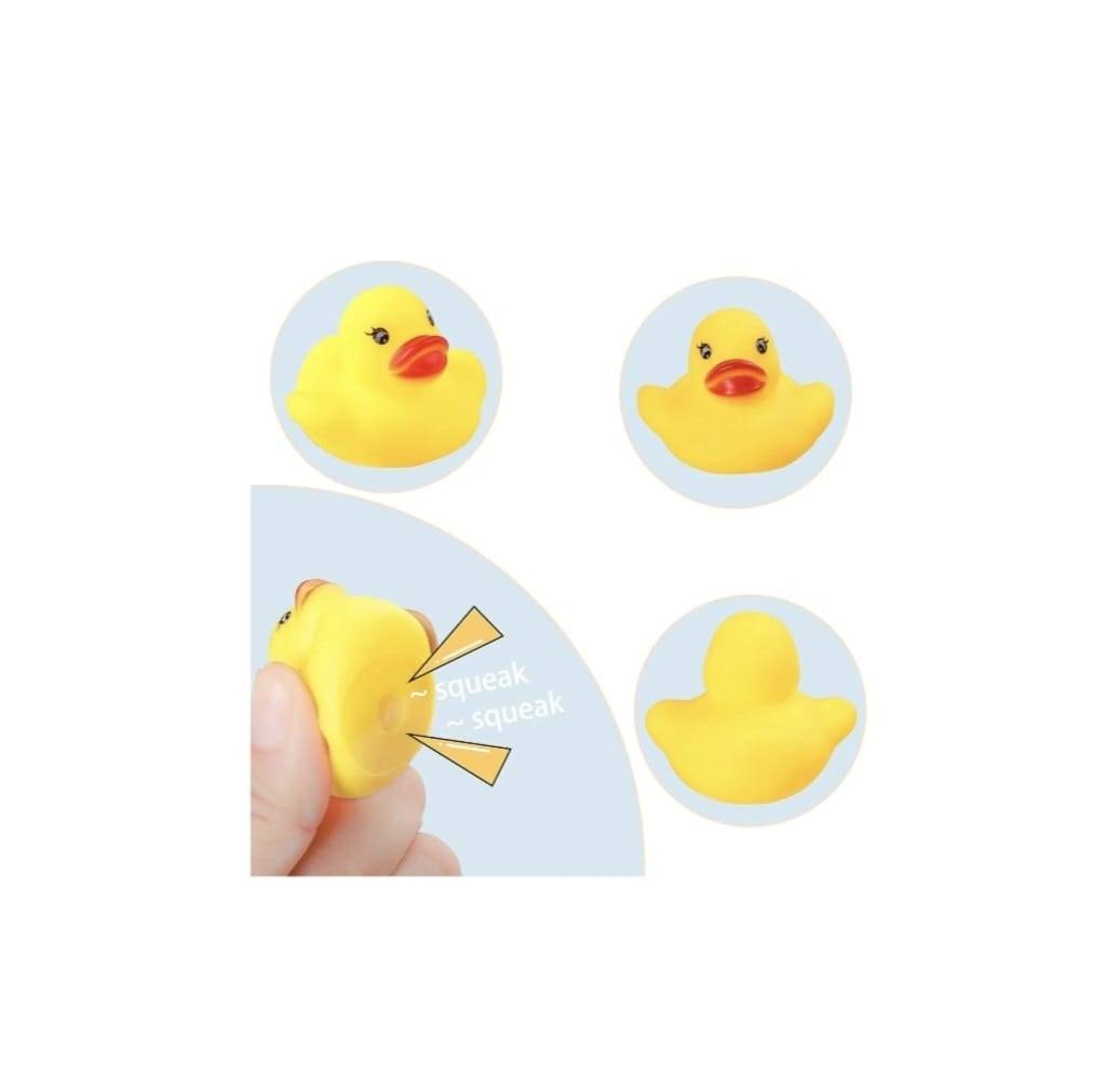 Set 12 Ratuste de baie, stropesc si plutesc, Distractive si Interactive, galben, cauciuc, 3 cm