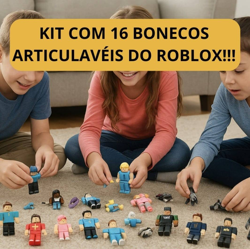 Set 16 figurine Roblox, galben/albastru, 7 cm