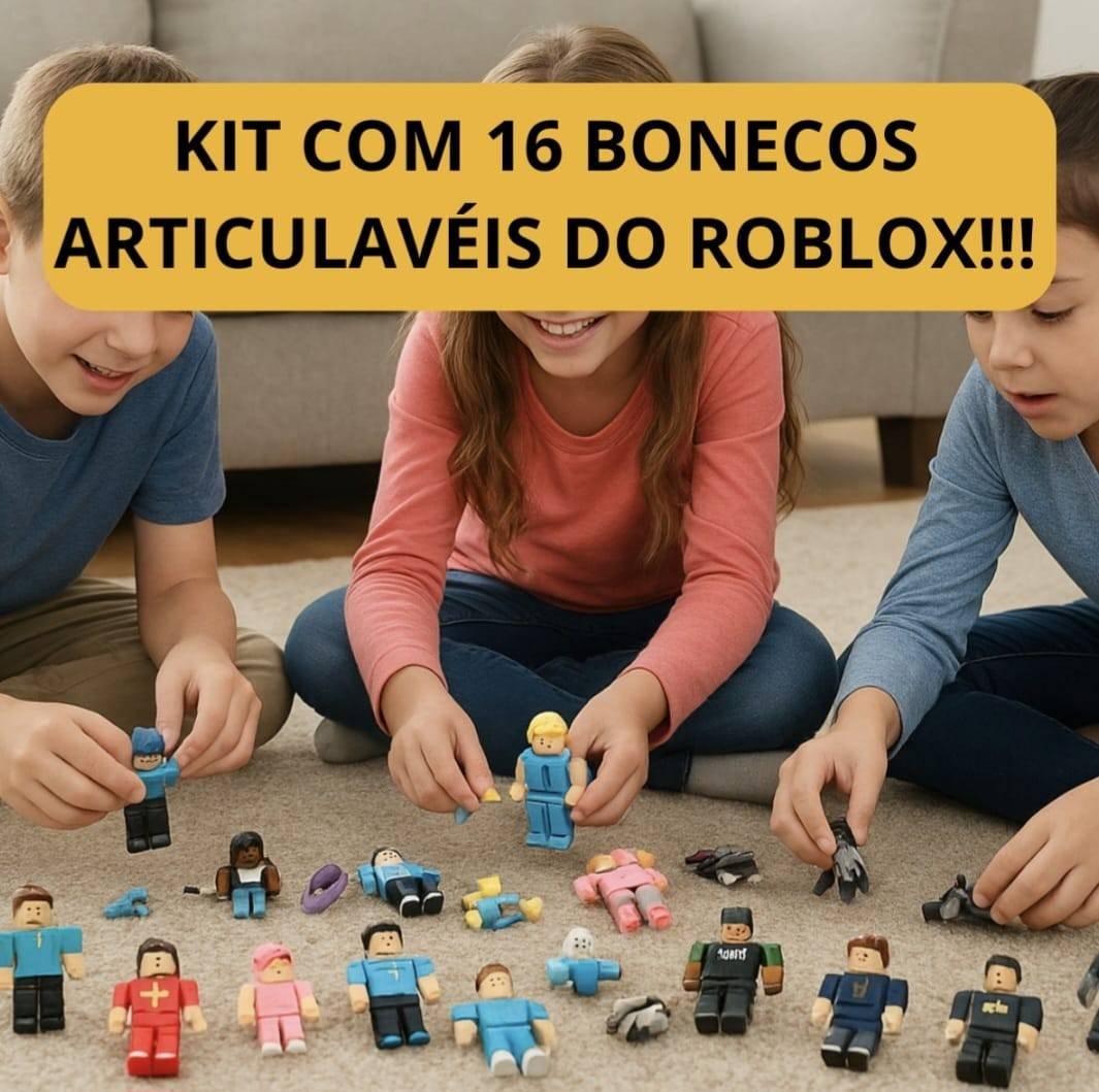 Set 16 figurine Roblox, galben/albastru, 7 cm