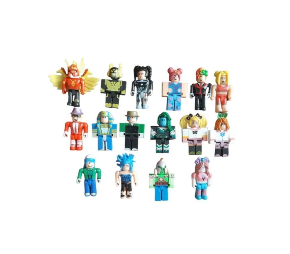 Set 16 Figurine tip Roblox, galben/albastru, 6 cm