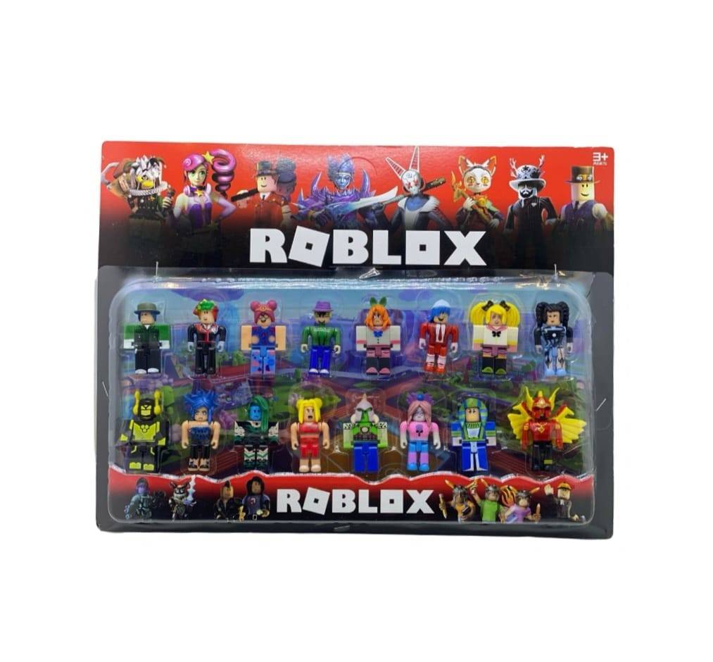 Set 16 Figurine tip Roblox, galben/albastru, 6 cm