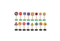 Set 16 piese indicatoare rutiere din lemn, multicolor