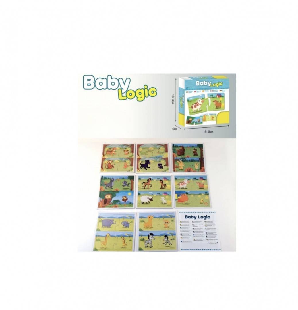 Set 16 Puzzle copii, Mama si Puiul, piese mari, multicolor, 3 ani+