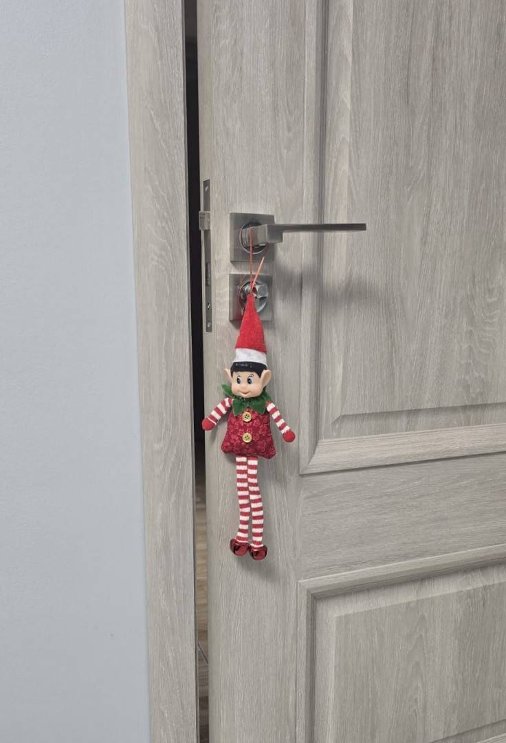 Set 2 Figurine de plus, Elf de Craciun, decoratiune de brad, multicolor, 24 cm