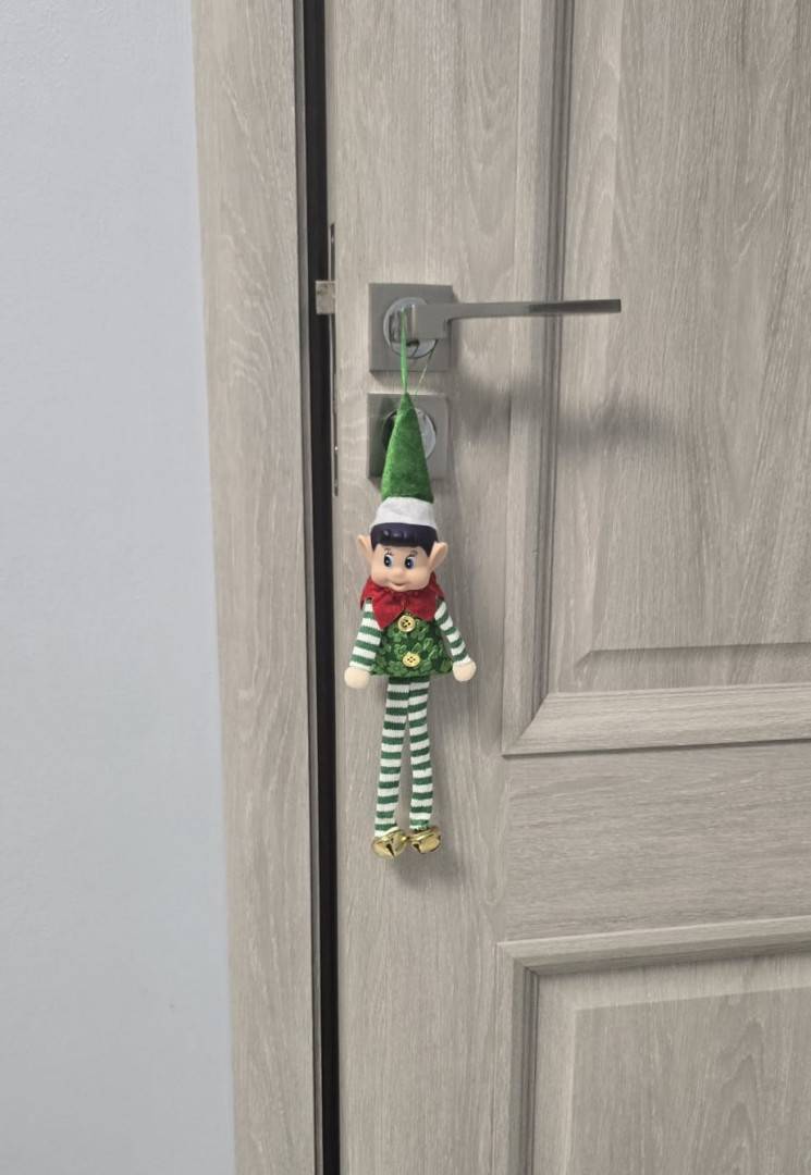 Set 2 Figurine de plus, Elf de Craciun, decoratiune de brad, multicolor, 24 cm