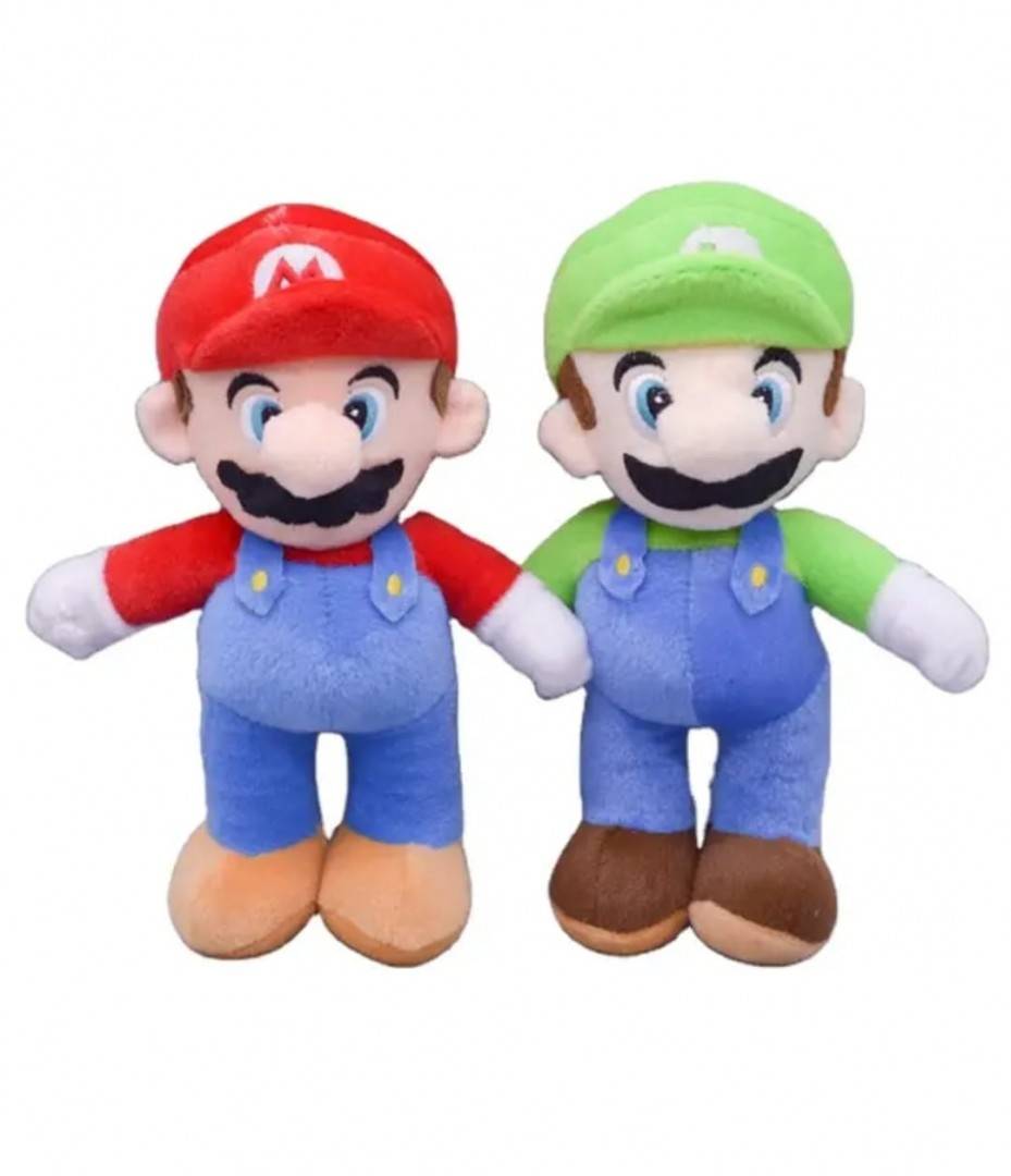 Set 2 Figurine de plus, Mario si Luigi, multicolor, 25 cm