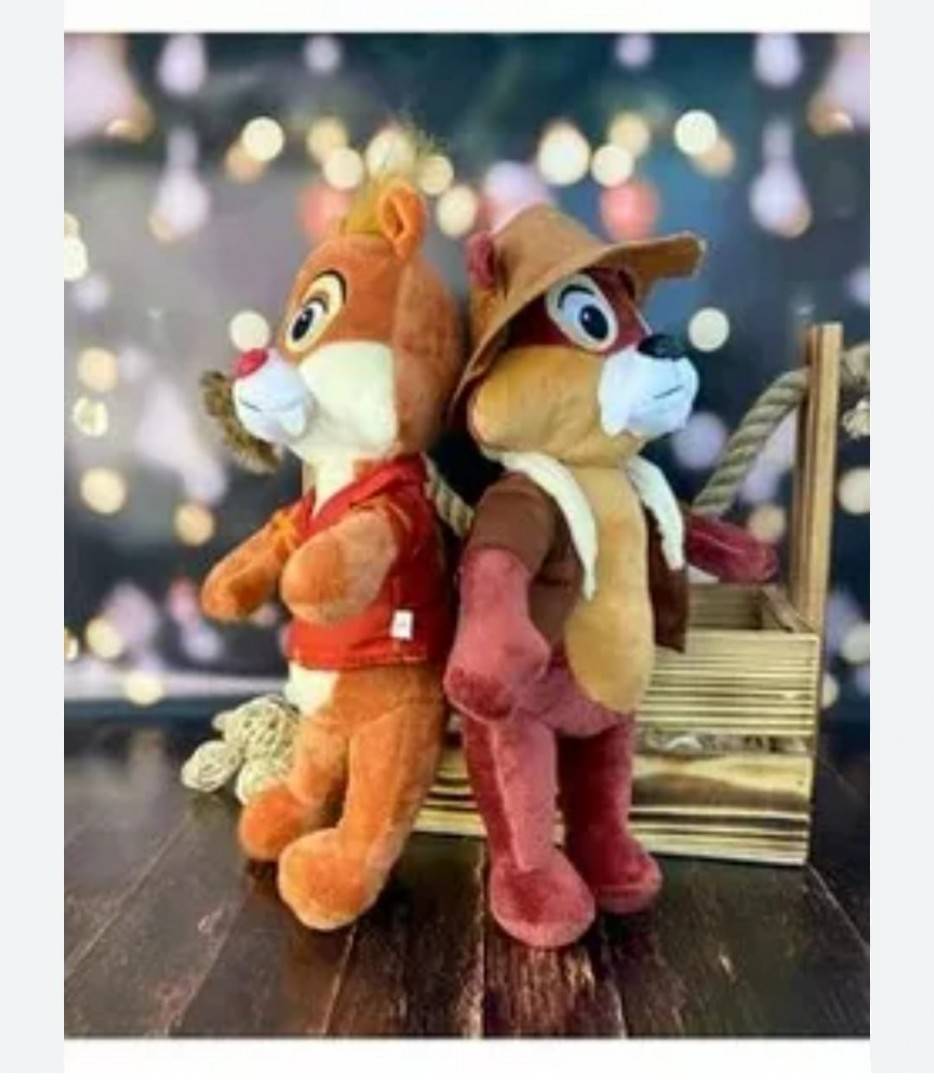 Set 2 Figurine de plus, Veveritele Chip si Dale, multicolor, 30 cm