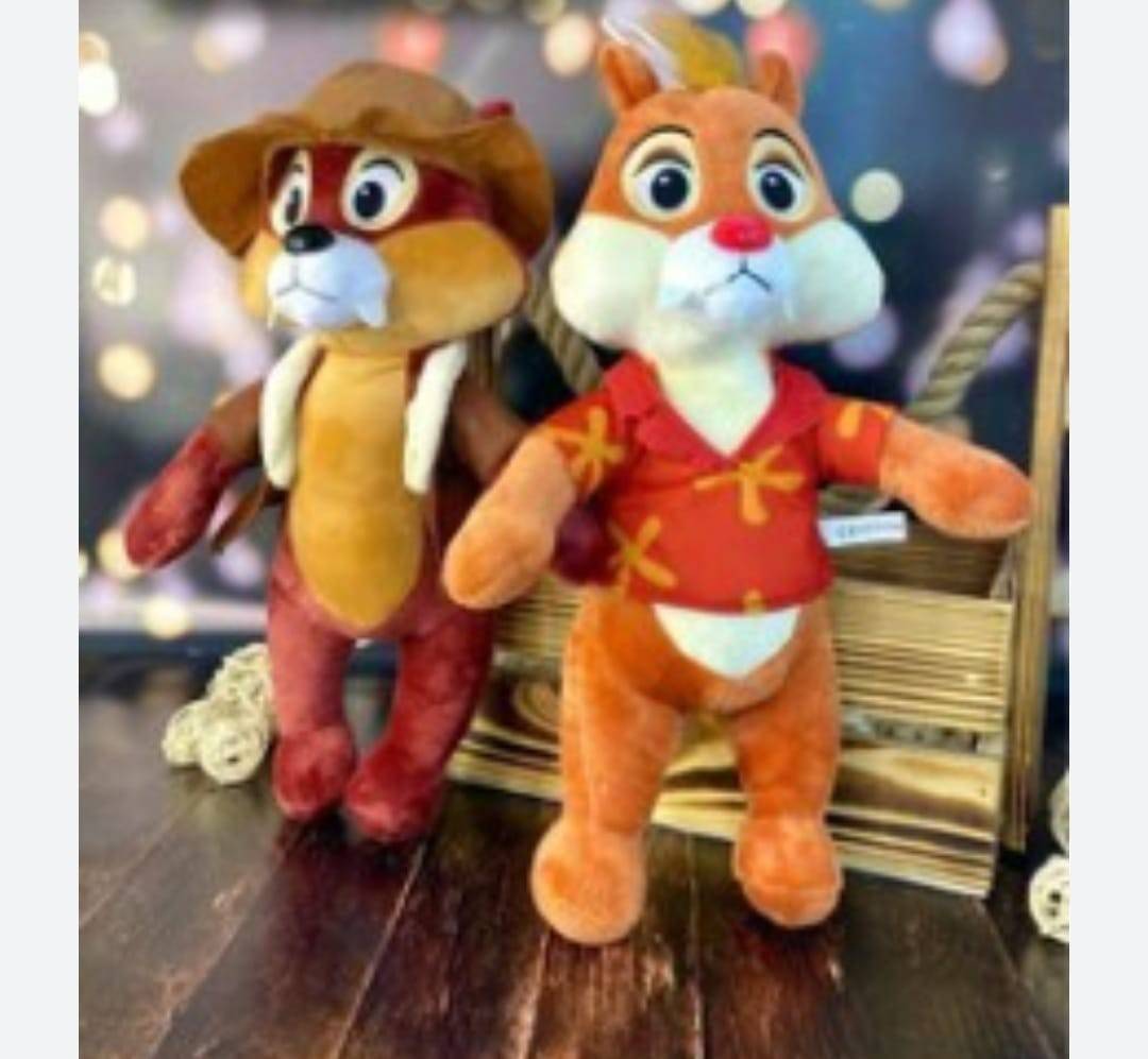 Set 2 Figurine de plus, Veveritele Chip si Dale, multicolor, 30 cm