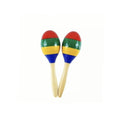 Set 2 Instrumente Bino Maracas Rumba, lemn, multicolor, 20 cm