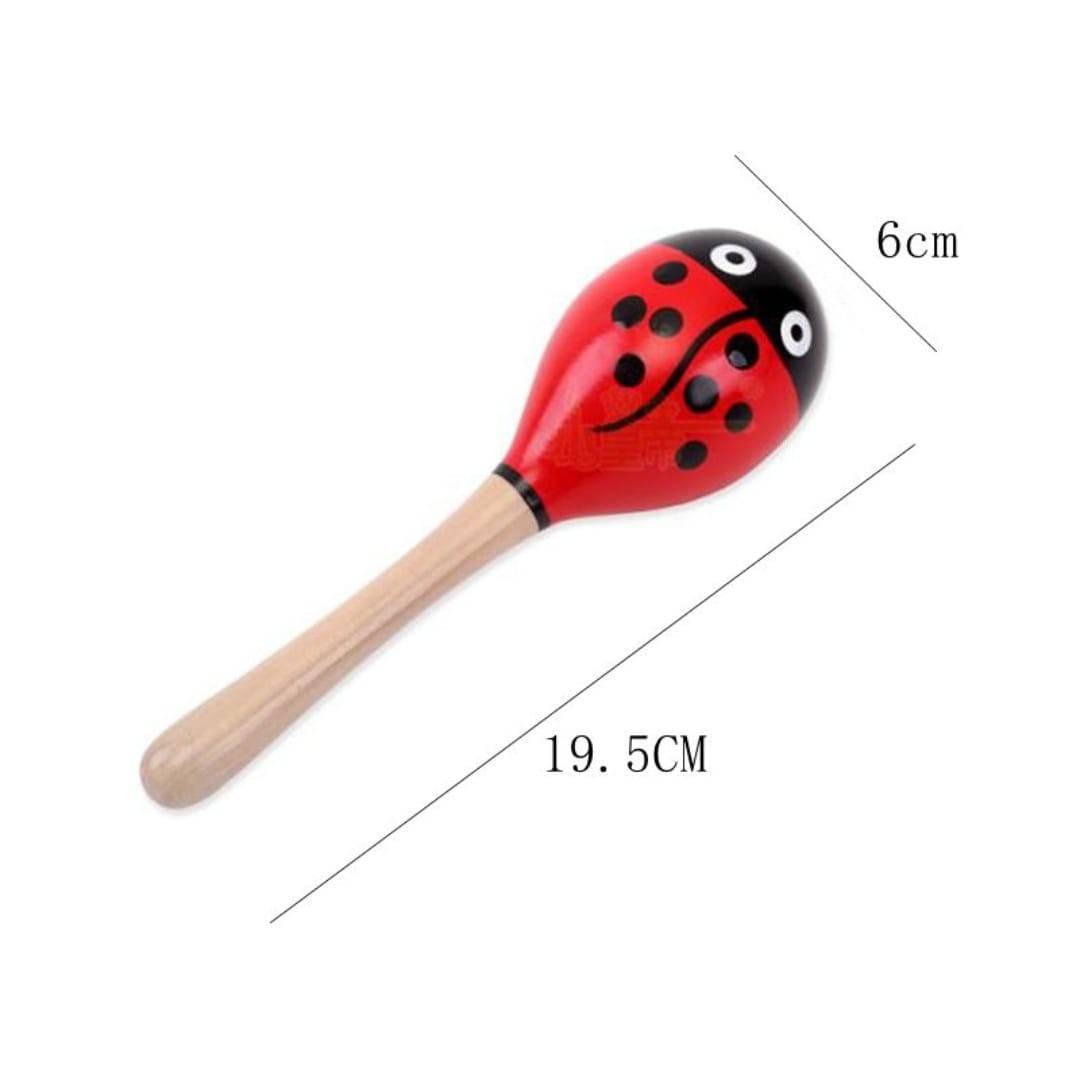 Set 2 Instrumente Bino Maracas Rumba, lemn, rosu,19 cm