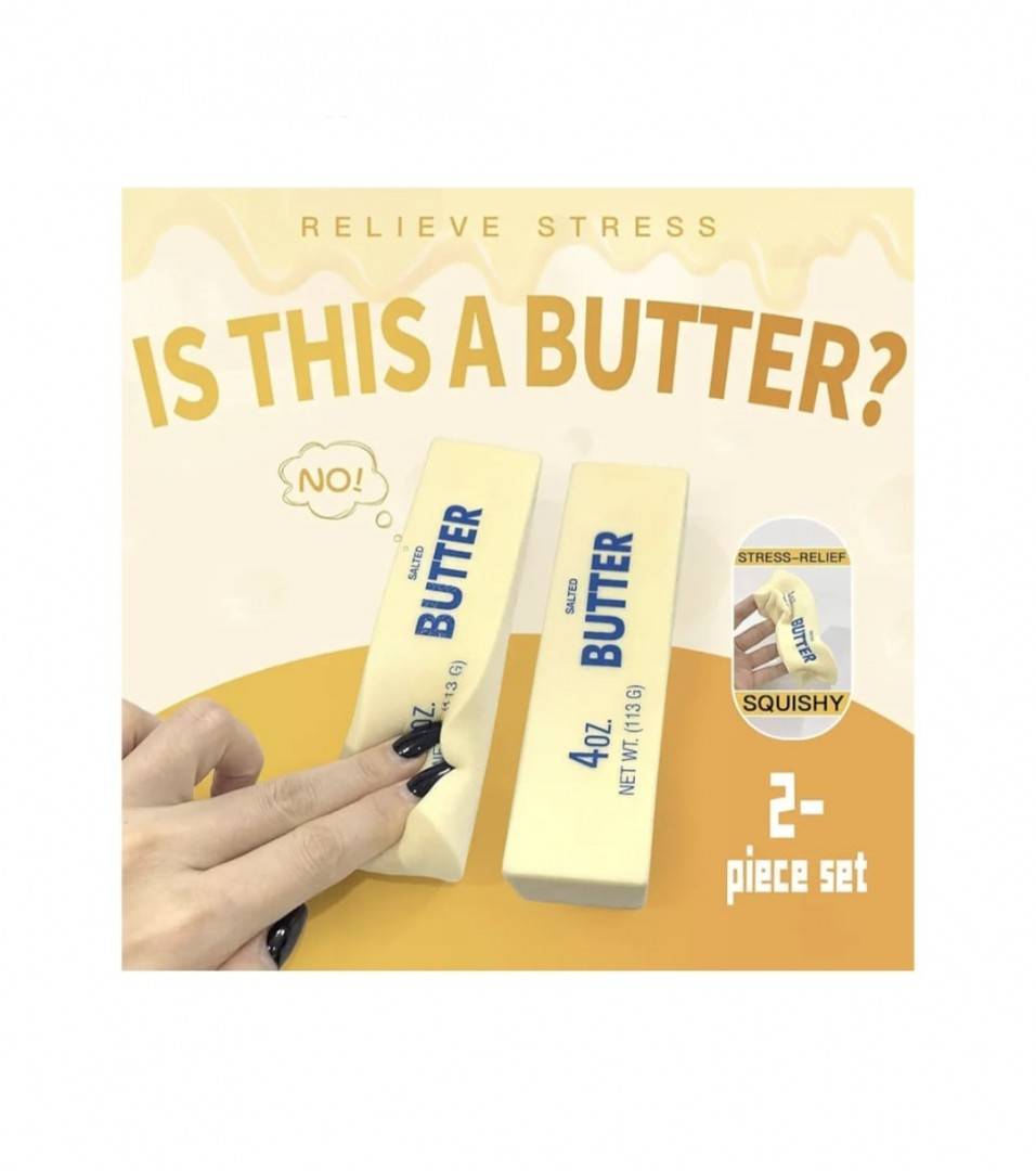 Set 2 Jucarii antistres, Butter Squishy, design realist, textura moale, multicolor