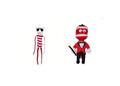 Set 2 Jucarii de plus, Circus Clown Toy Anime, alb/rosu, 30 cm