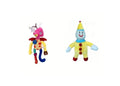 Set 2 Jucarii de plus, Circus Clown Toy Anime, galben/mov, 30 cm