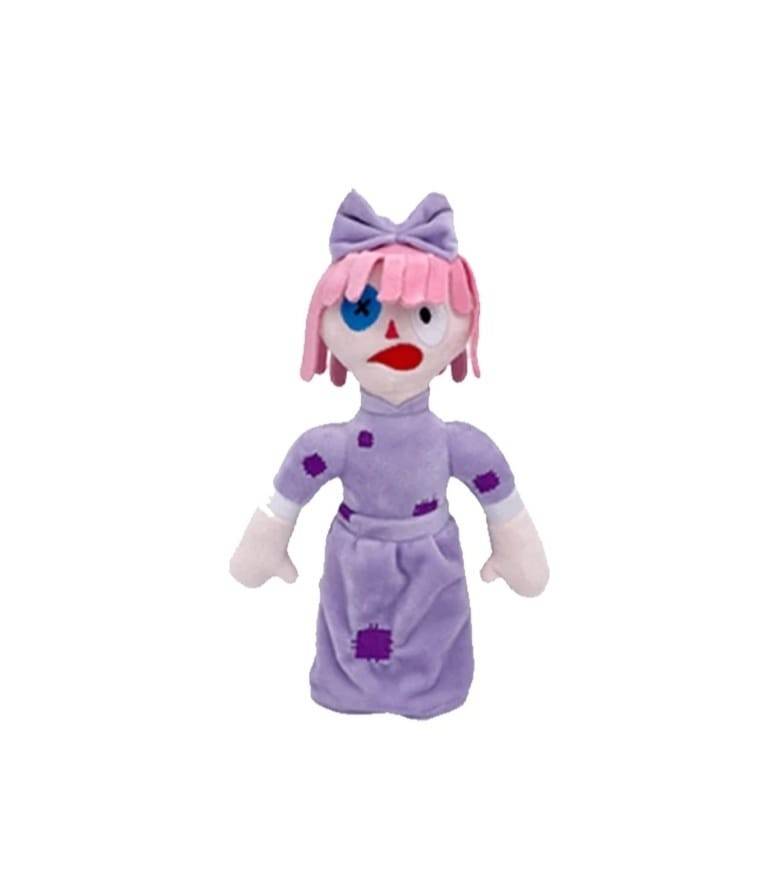 Set 2 Jucarii de plus, Circus Clown Toy Anime, mov deschis, 30 cm