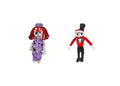 Set 2 Jucarii de plus, Circus Clown Toy Anime, mov/rosu, 30 cm