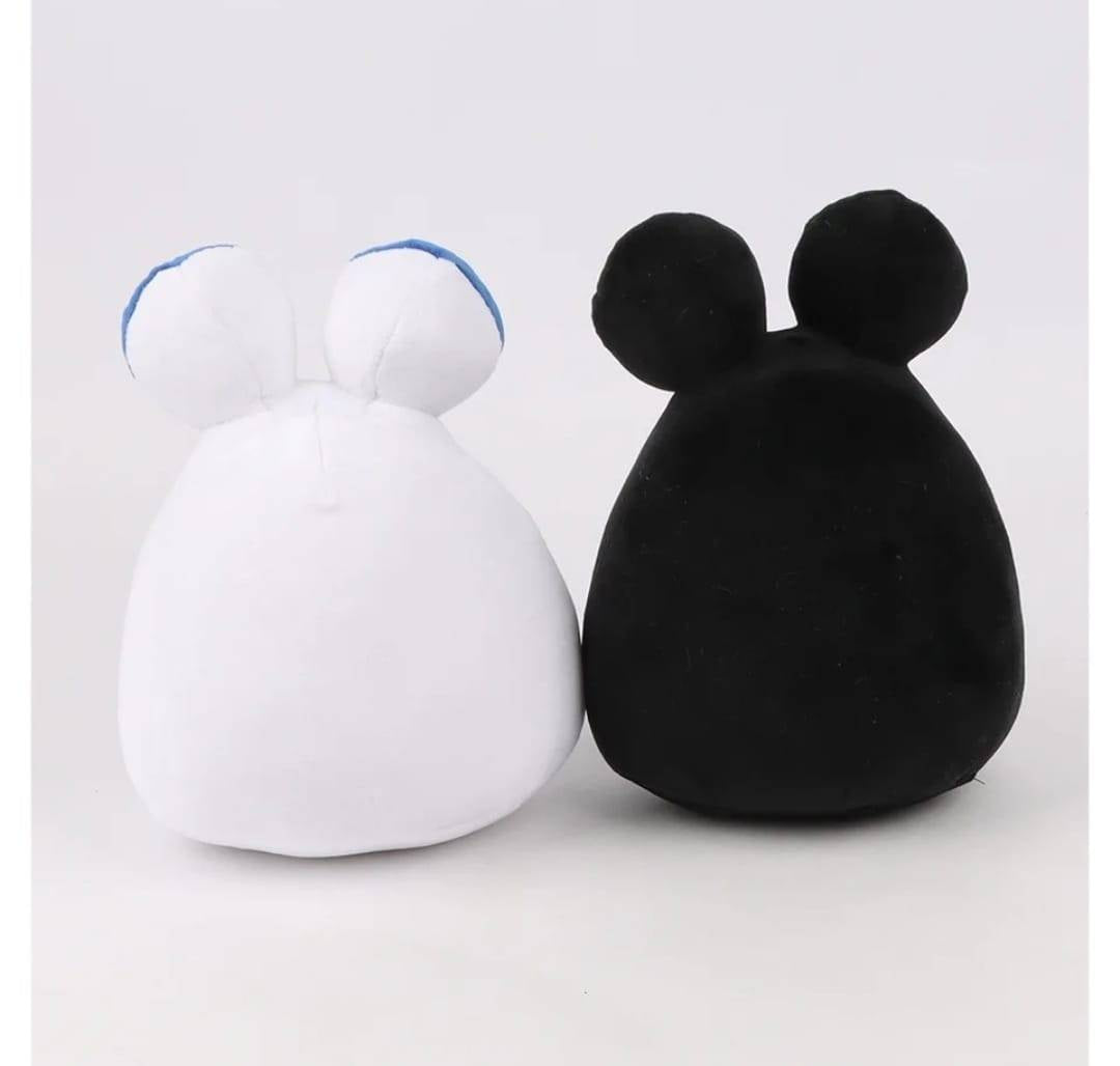 Set 2 Jucarii de plus, Pou, negru/alb, 21 cm