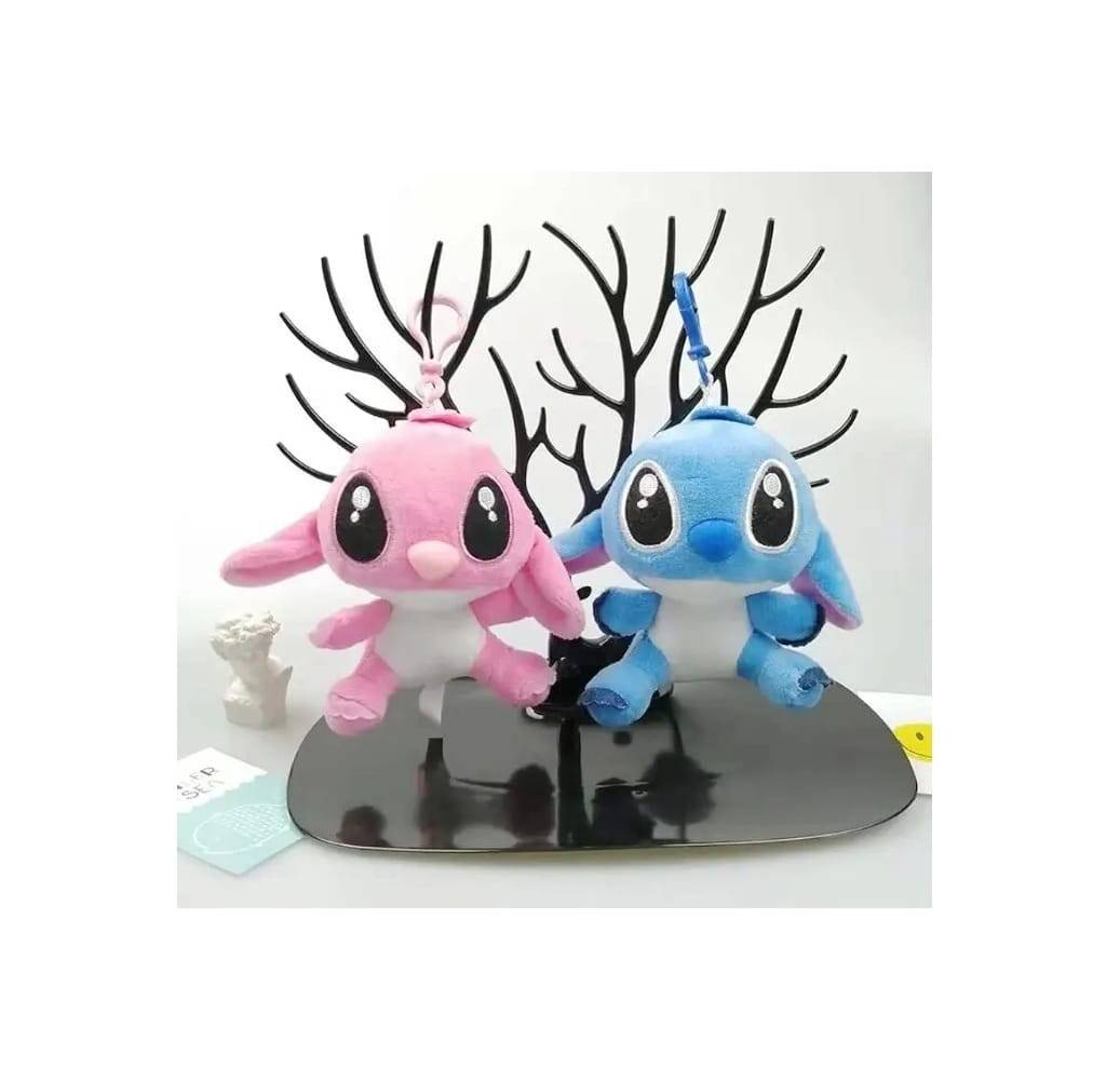 Set 2 Jucarii de plus, tip breloc, Stitch si Lilo, multicolor, 15 cm