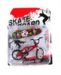 Set 2 Jucarii interactive, SkateBoard, Mini Bicicleta si Mini Skateboard, rosu, 9 cm
