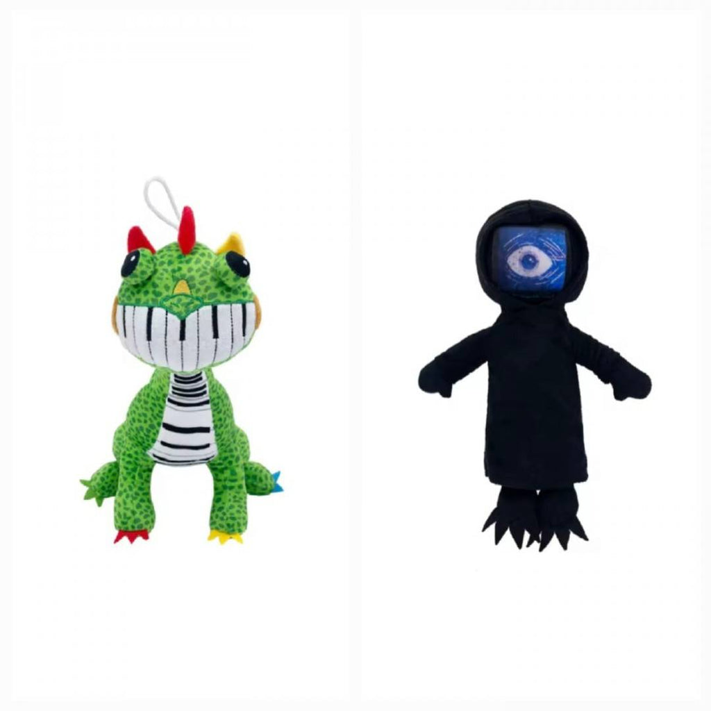 Set 2 Mascoate de plus, Nightmare Critters Plush Poppy Playtime Chapter, verde deschis/multicolor, 25 cm - 30 cm