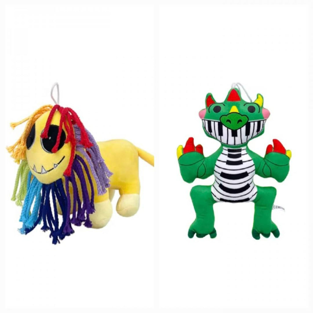 Set 2 Mascoate de plus, Nightmare Critters Plush Poppy Playtime Chapter, verde/multicolor, 25 cm - 30 cm