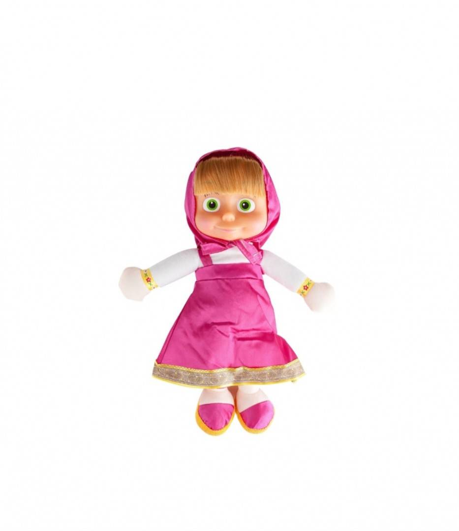 Set 2 Mascote de plus, Masha si Ursul Misha, multicolor/roz, 25 cm