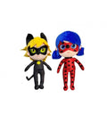 Set 2 Mascote de plus, Miraculous, Motanul Noir si Buburuza, multicolor, 45 cm