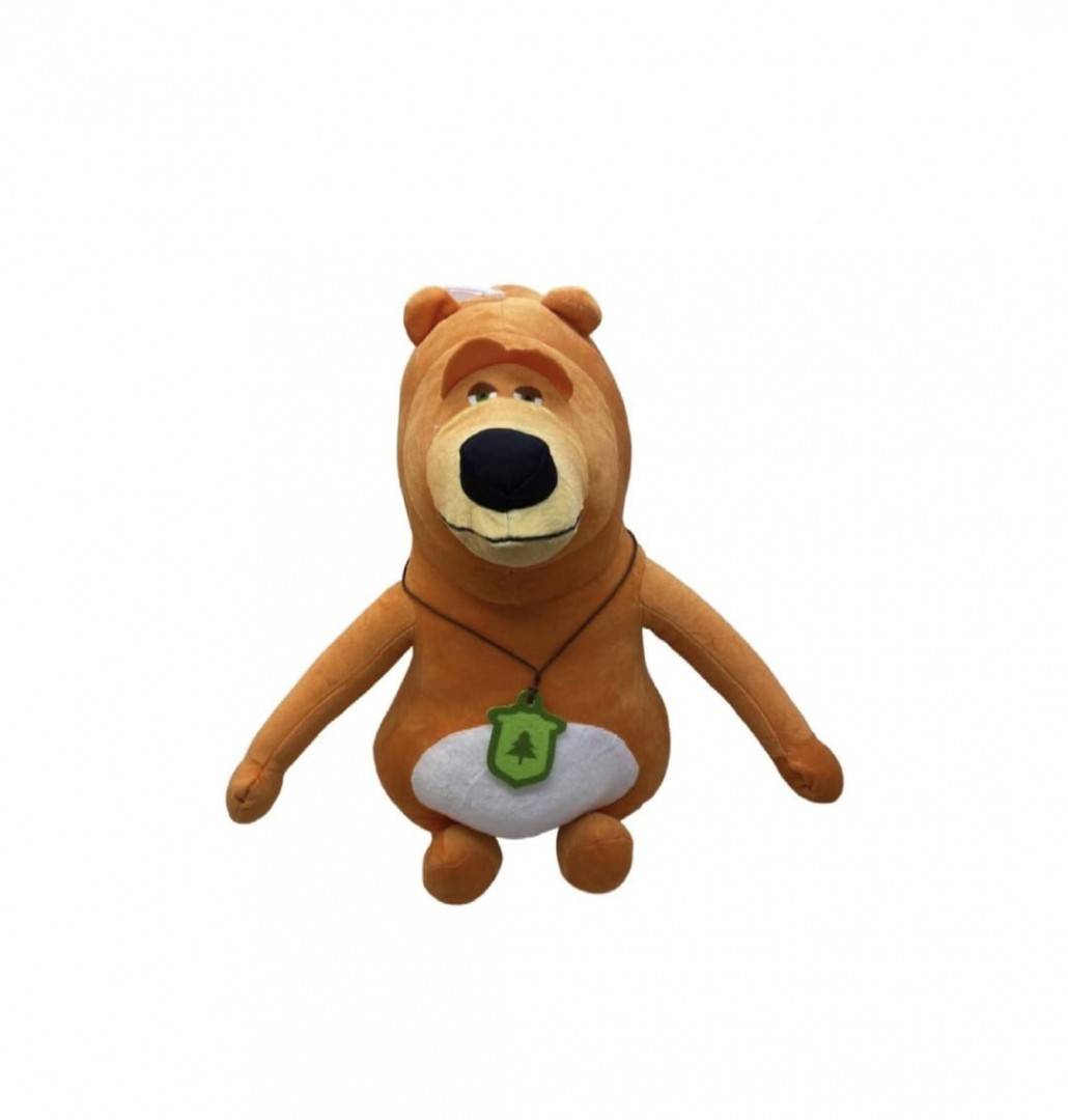 Set 2 Mascote de plus, Ursul Grizzy si Lemingii, MASHASHOP, multicolor, 50 cm - 25 cm