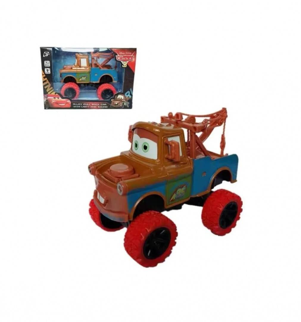 Set 2 Masinute metalice mecanice, tip Bucsa si Fulger Mcqueen, sunete, faruri luminoase, multicolor, 12 cm