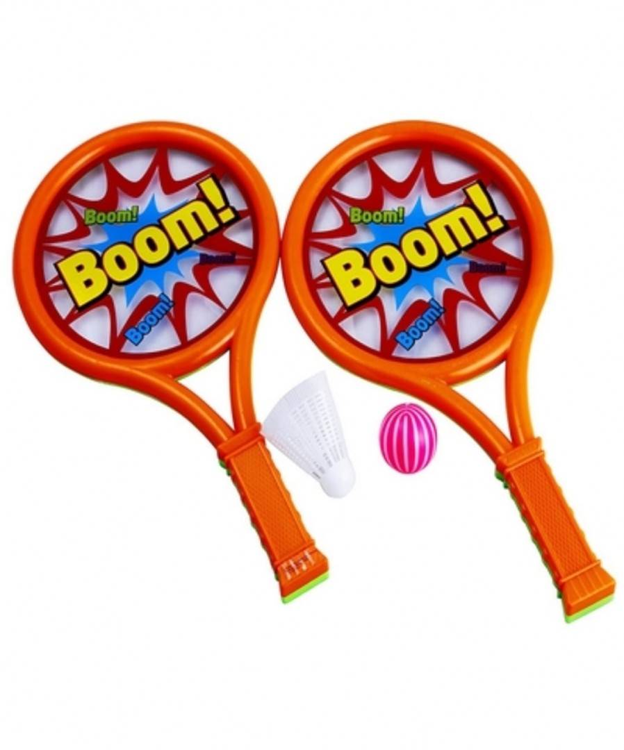 Set 2 Palete tenis copii, 1 minge, 1 fluturas, multicolor, 37 cm