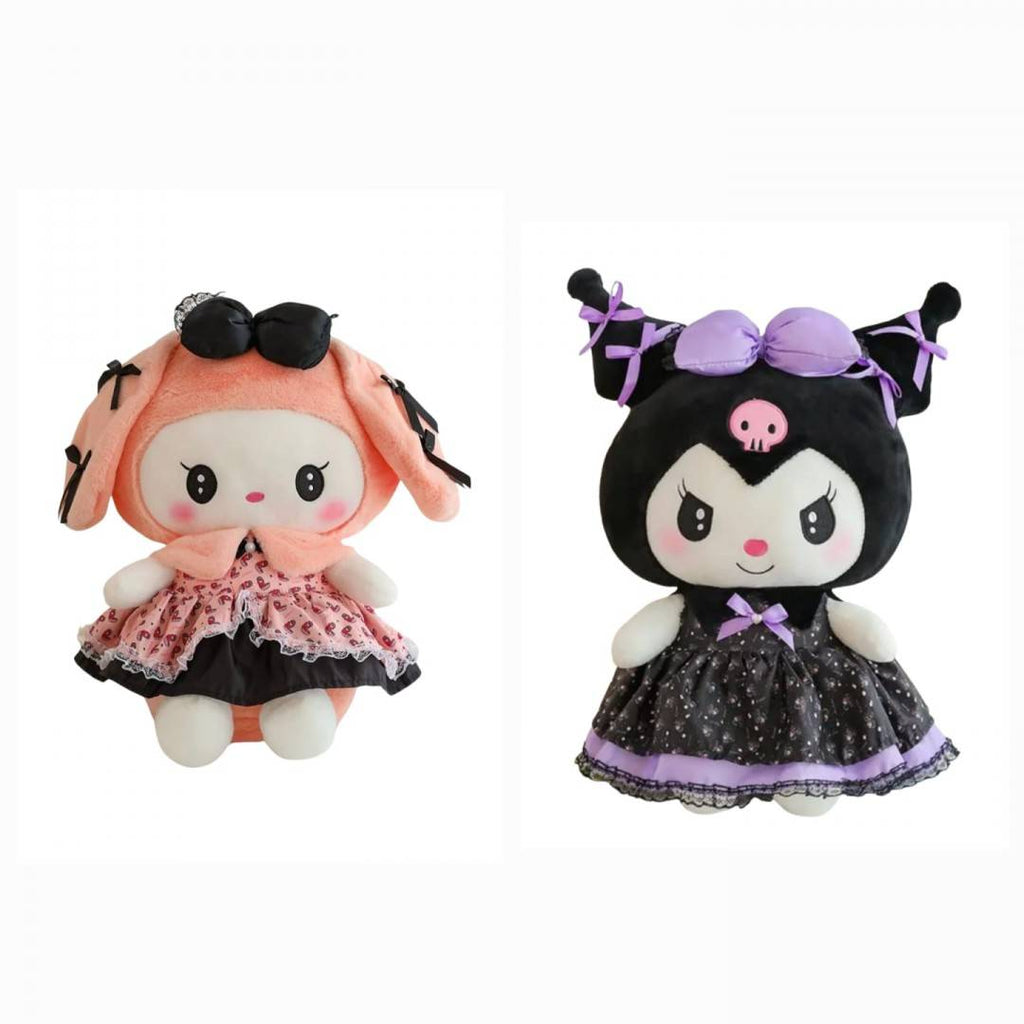 Set 2 Papusi de plus, Kuromi din seria Hello Kitty Sanrio, multicolor, 50 cm