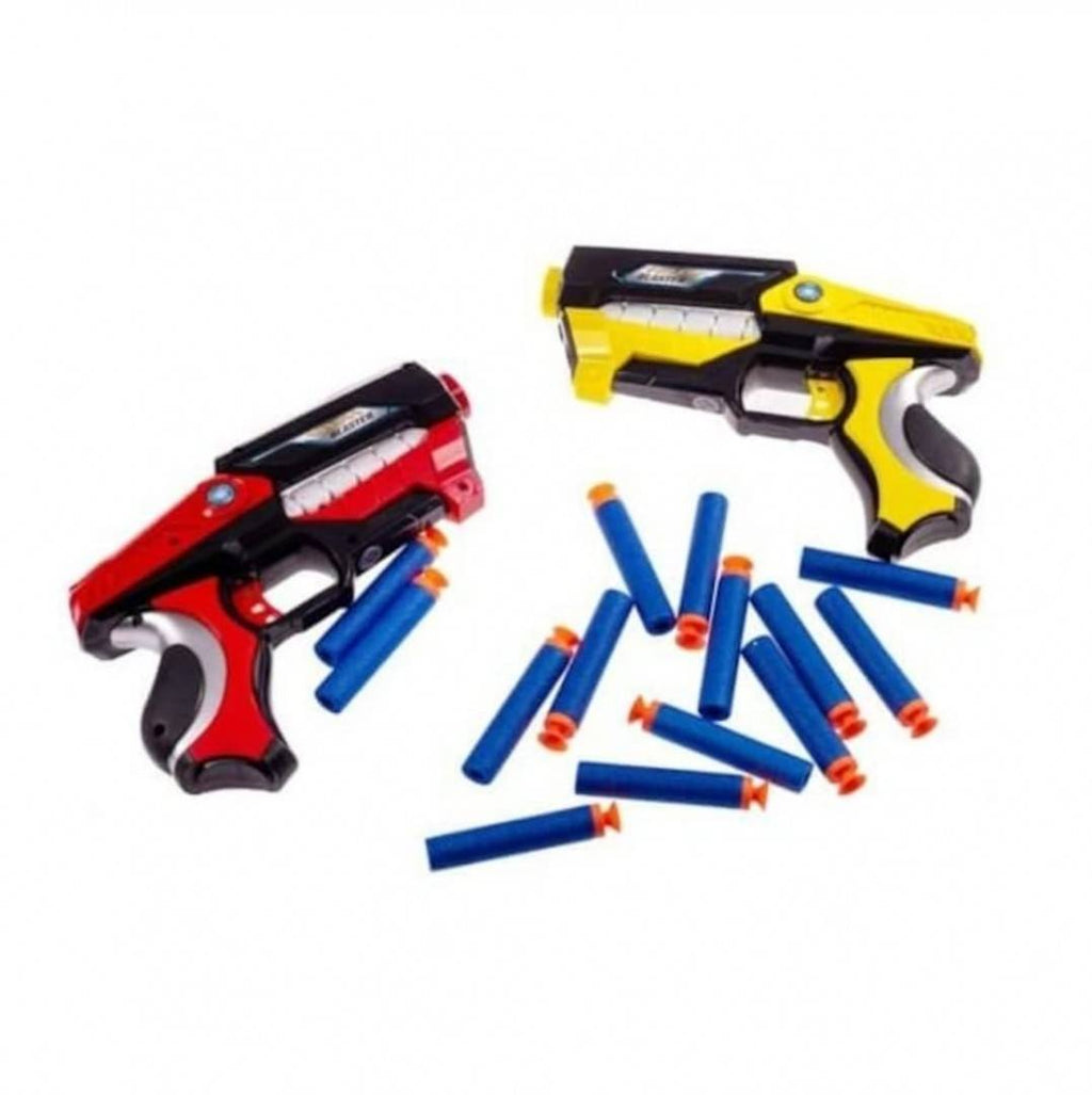 Set 2 Pistoale de jucarie, Space Blaster, gloante din spuma, multicolor, 18 cm