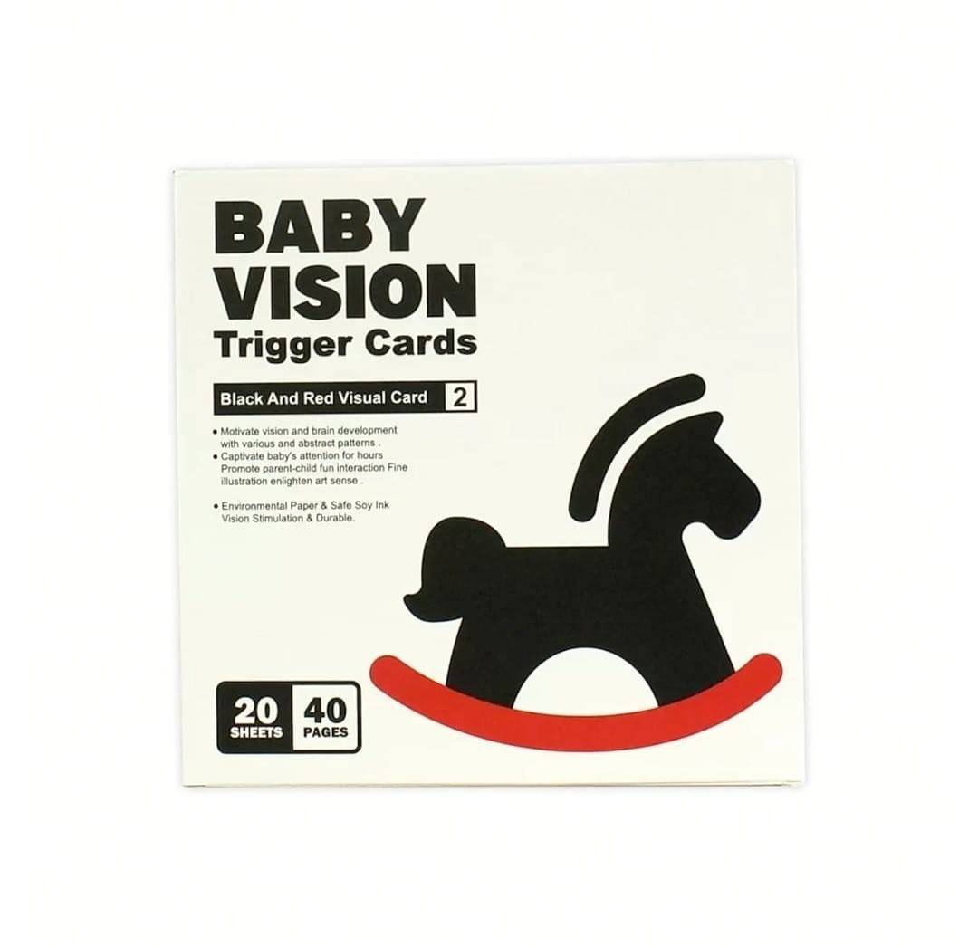 Set 20 carduri, stimulare vizuala bebe, Baby Visual Trigger, 14 cm, 3 luni+