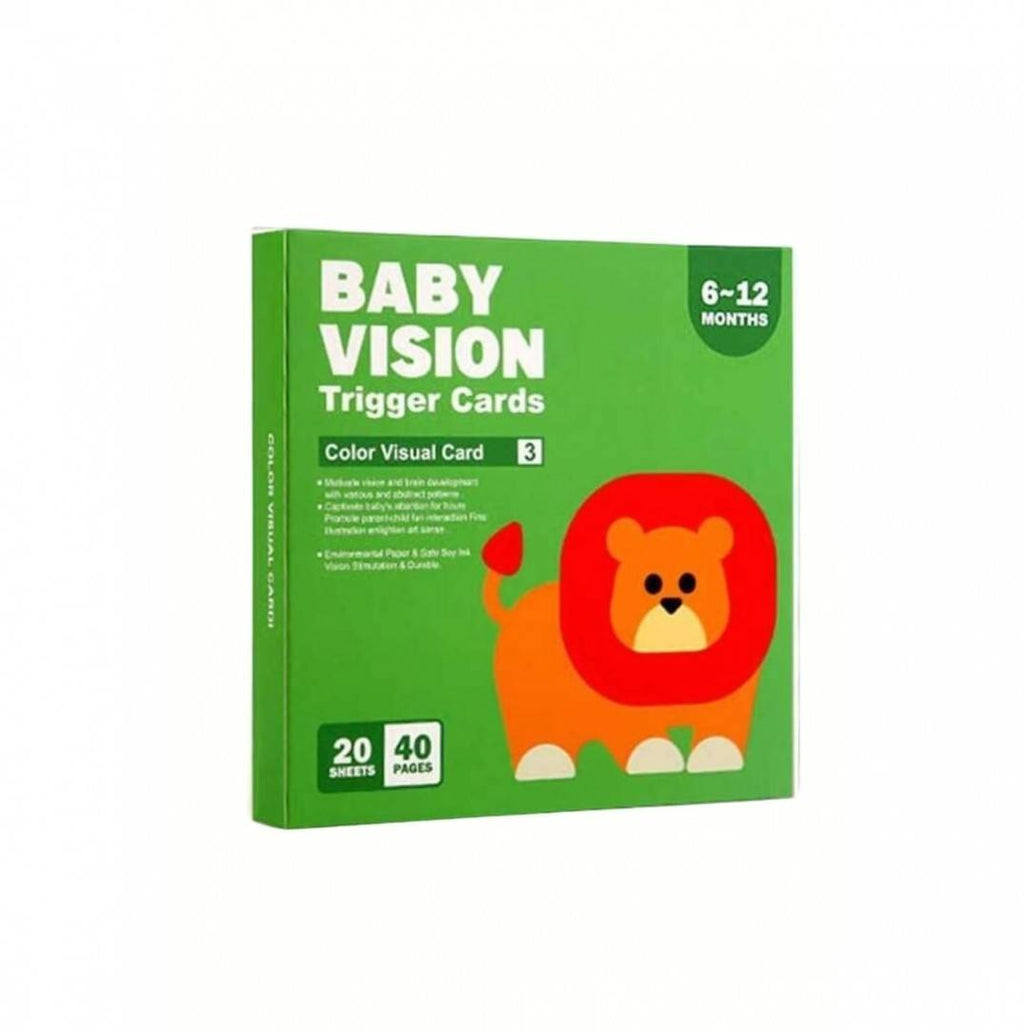 Set 20 carduri, stimulare vizuala bebe, Trigger Cards, Color Visual Card, 14 cm, 12 luni+
