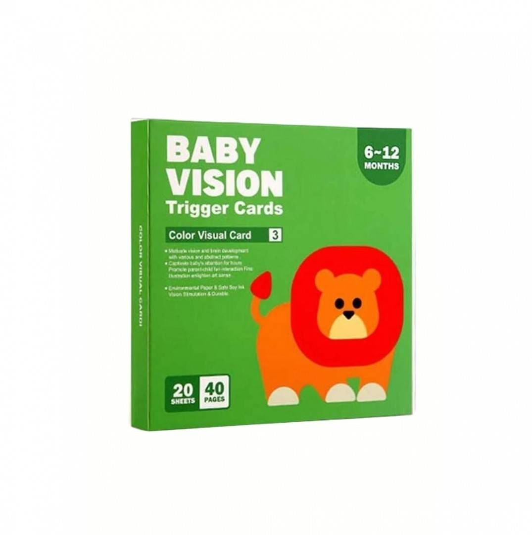 Set 20 carduri, stimulare vizuala bebe, Trigger Cards, Color Visual Card, 14 cm, 12 luni+