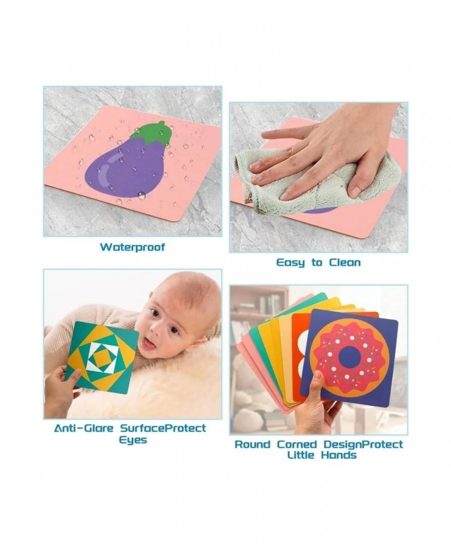 Set 20 carduri, stimulare vizuala bebe, Trigger Cards,14 cm, 12 luni+