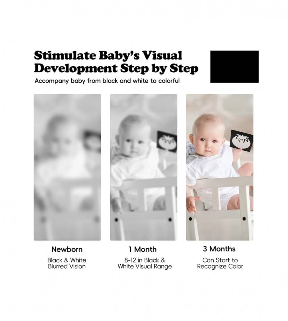 Set 20 carduri, stimulare vizuala bebe, Trigger Cards,14 cm, 12 luni+