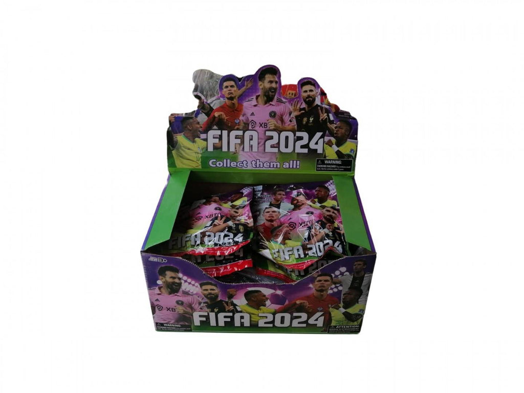 Set 24 Pliculete Figurine,Fotbalisti FIFA EURO 2024 cu figurina si cartonase supriza, multicolor, 7 cm