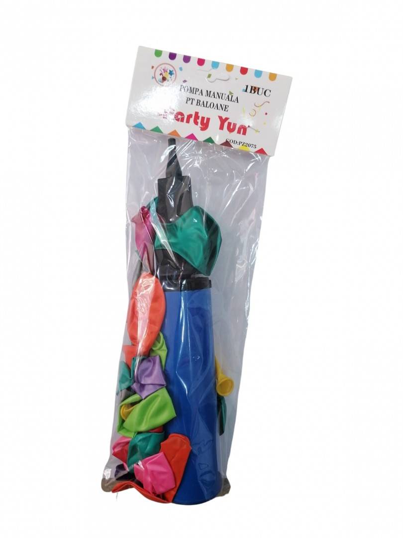 Set 25 Baloane cu pompa de mana, Party, multicolor, diametru 25 cm