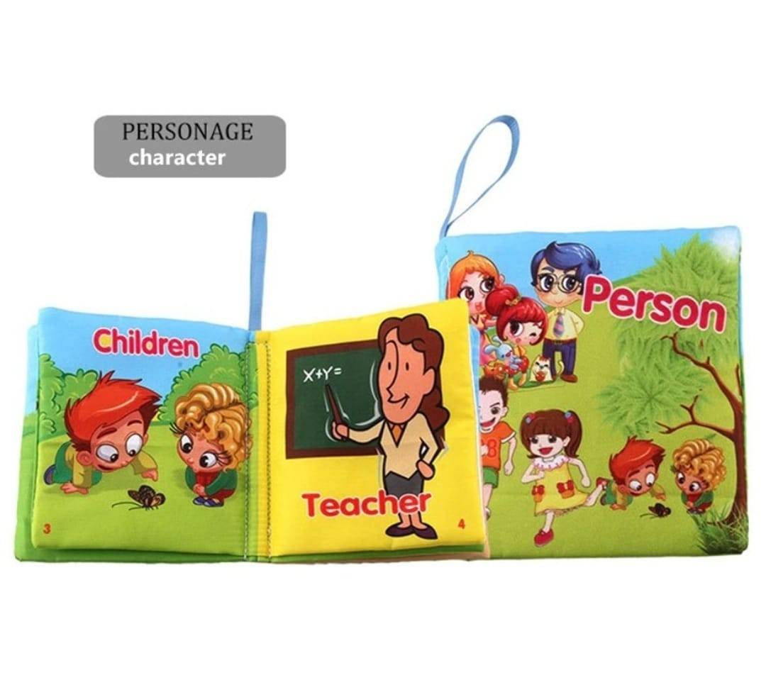 Set 3 carticele educative cu pagini chitaitoare si fosnaitoare pentru bebelusi, multicolor, 12 cm