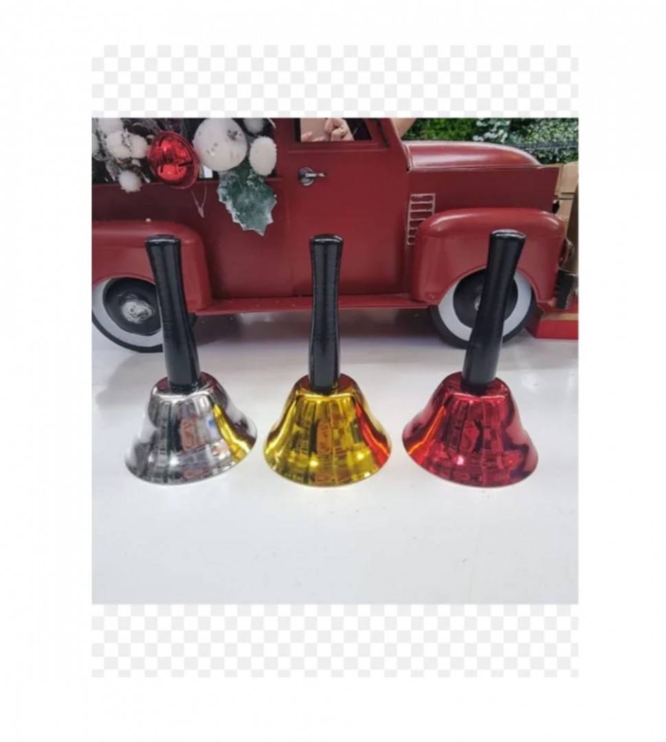 Set 3 Clopotei cu maner, multicolor, 19 cm