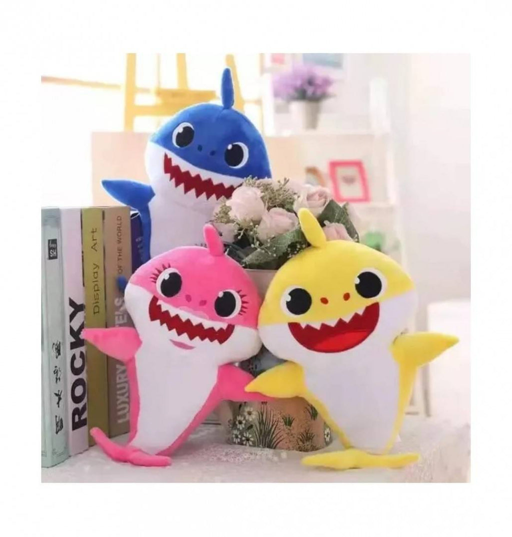 Set 3 Figurine de plus, tip Baby Shark cu ventuza, , multicolor, 24 cm