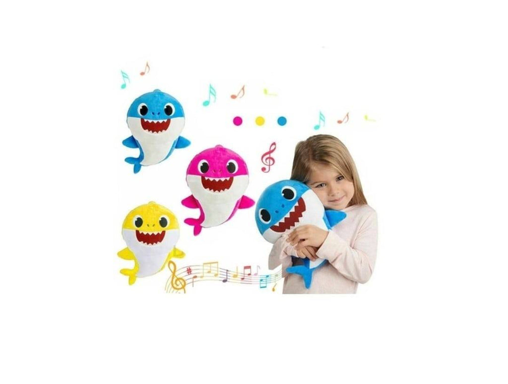 Set 3 Figurine de plus, tip Baby Shark cu ventuza, , multicolor, 24 cm