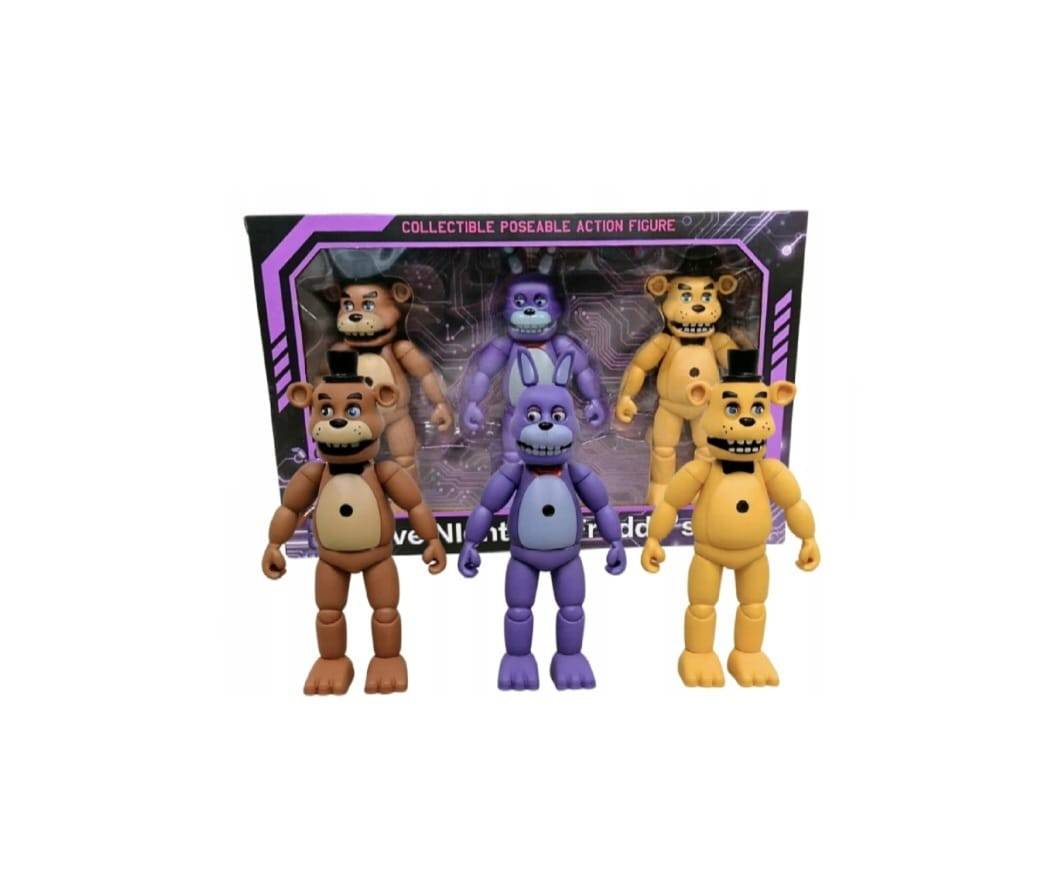 Set 3 Figurine Freddy, prietenii lui Bonnie, multicolor/galben, 17 cm
