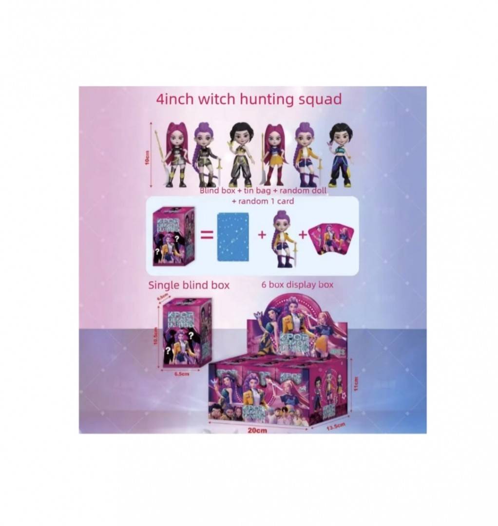 Set 3 Figurine Surpriza, Demont Hunters Advent Kpop, MASHASHOP, multicolor, 10 cm