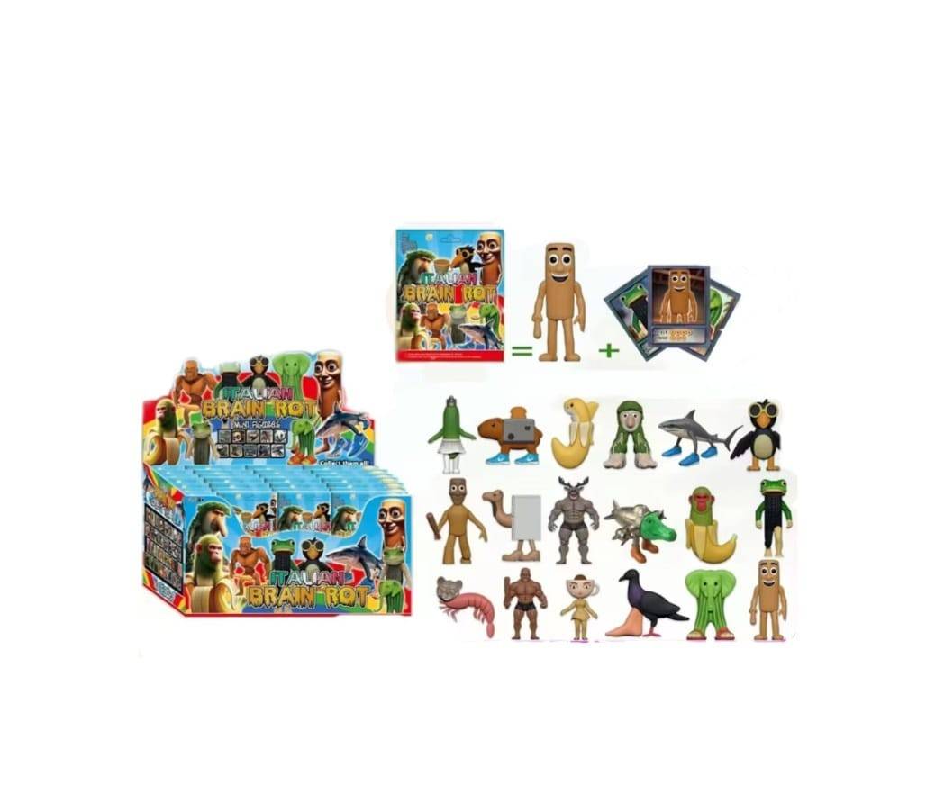Set 4 Figurine Surpriza, Italian Brain Rot, multicolor