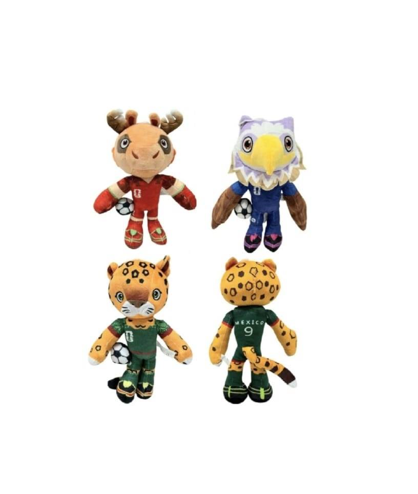 Set 3 Jucarii de plus, Cupa Mondiala, FIFA 2026, tip breloc, multicolor, 15 cm