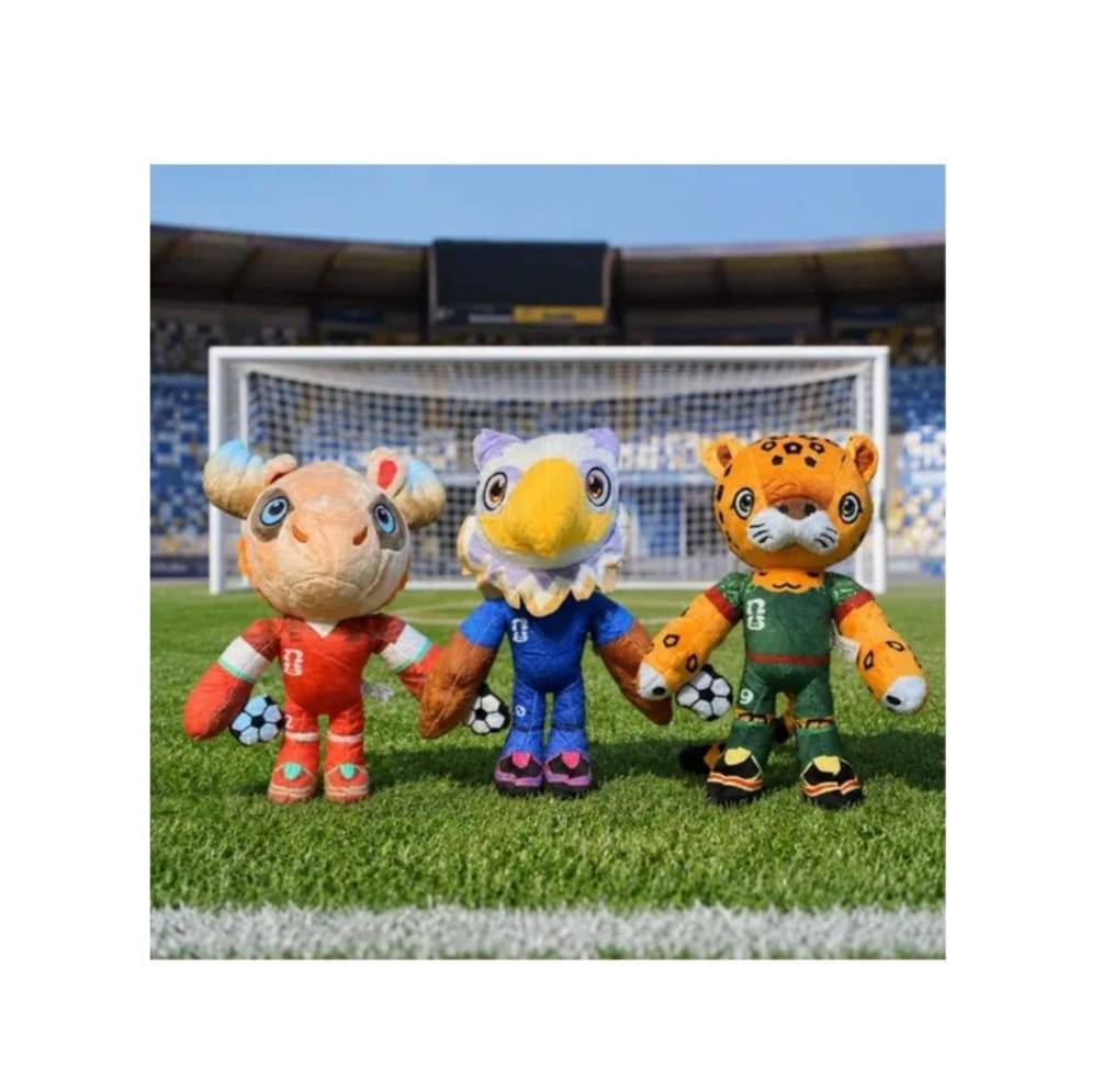 Set 3 Jucarii de plus, Cupa Mondiala, FIFA 2026, tip breloc, multicolor, 15 cm